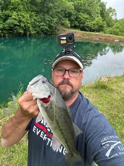 Terry Colley bass fishing from a kayak